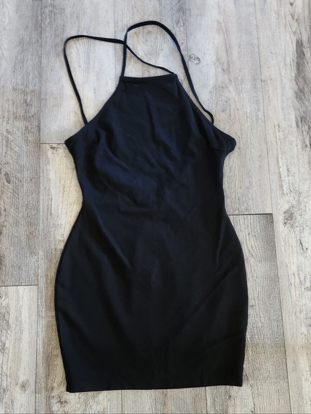 iris Black Halter-Style Mini Dress
